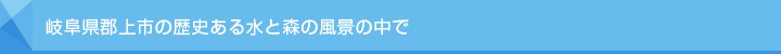 岐阜県郡上市の歴史ある水と森と風景の中で