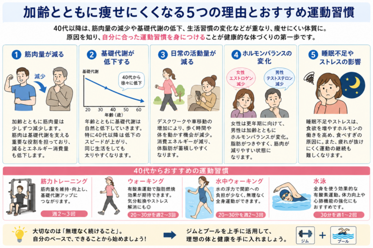 【連載③】加齢で痩せにくいのはなぜ？原因と効果的な運動方法を解説