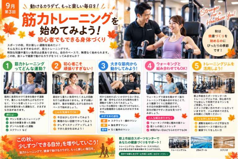 【連載③】筋力トレーニングを始めてみよう！初心者でもできる身体づくり